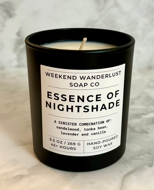 Essence of Nightshade | Black Tumbler Soy Candles