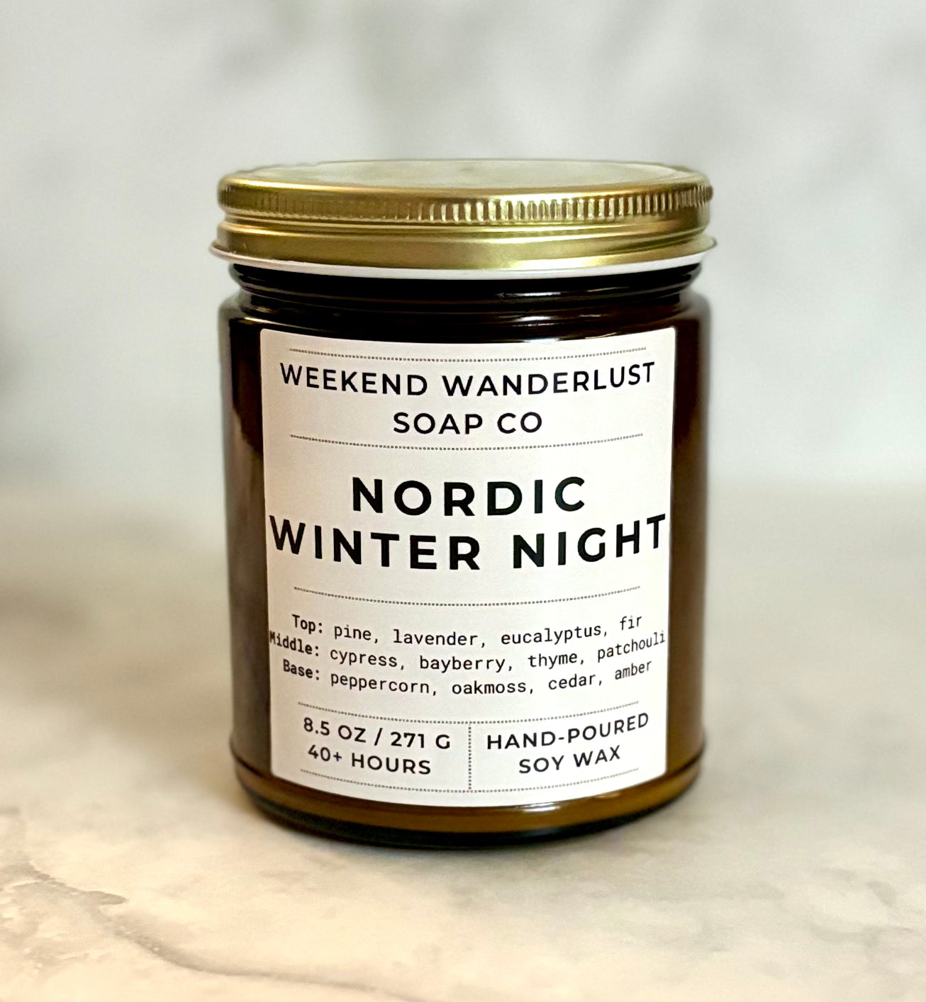 Nordic Winter Night | Amber Glass Soy Candles