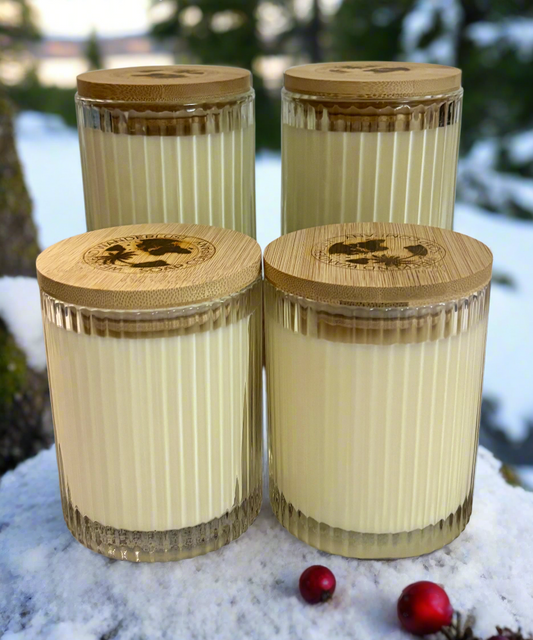 Norwegian Cranberry Fjord | Ribbed Glass Soy Candle