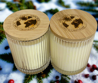 Norwegian Cranberry Fjord | Ribbed Glass Soy Candle