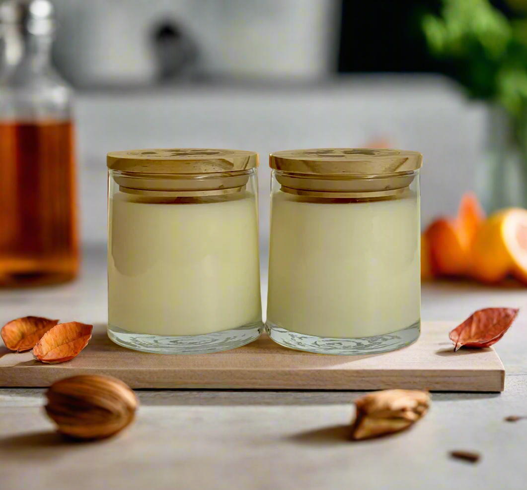 Bourbon Spiced Pear | Clear Glass Soy Candle