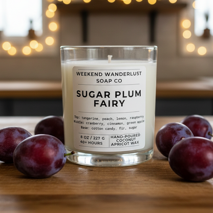 Sugar Plum Fairy | Clear Glass Apricot Coconut Candles