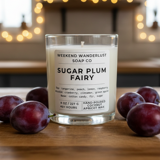 Sugar Plum Fairy | Clear Glass Apricot Coconut Candles